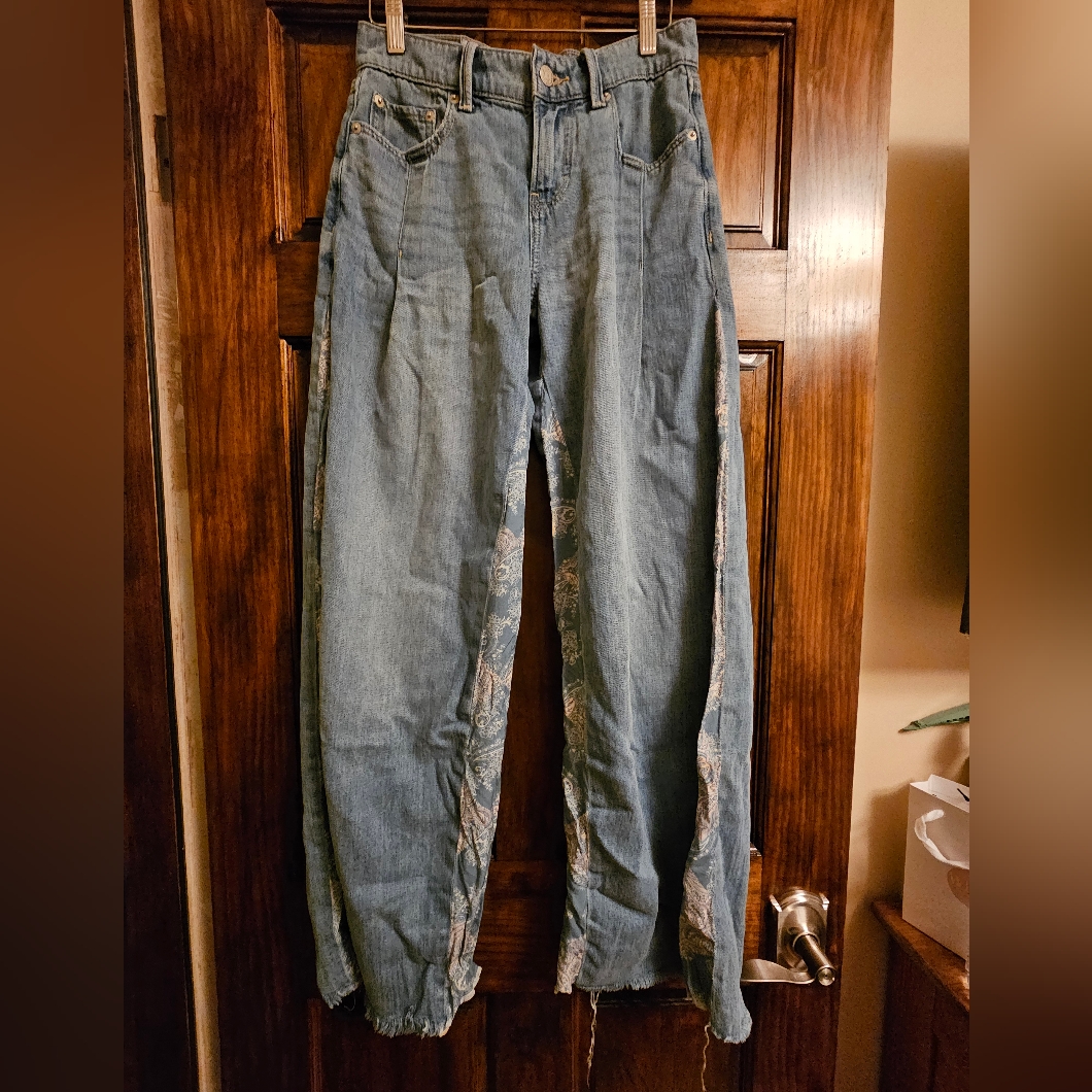 Laura Ashley X Lucky Brand Wide Leg Palooza Pants Denim Jeans